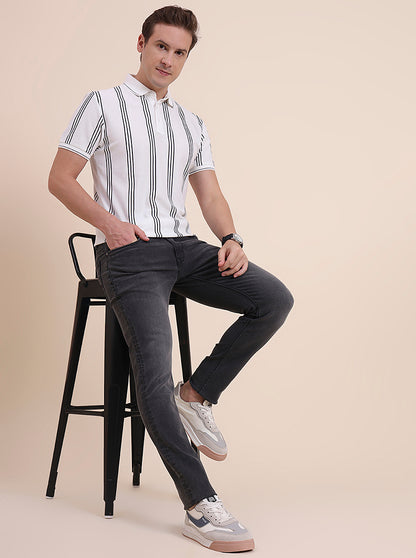 Mid Grey Washed Slim Fit Jeans | JadeBlue