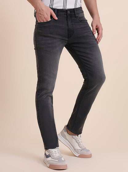 Mid Grey Washed Slim Fit Jeans | JadeBlue