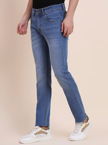 River Indigo Blue Solid Narrow Fit Jeans | Greenfibre