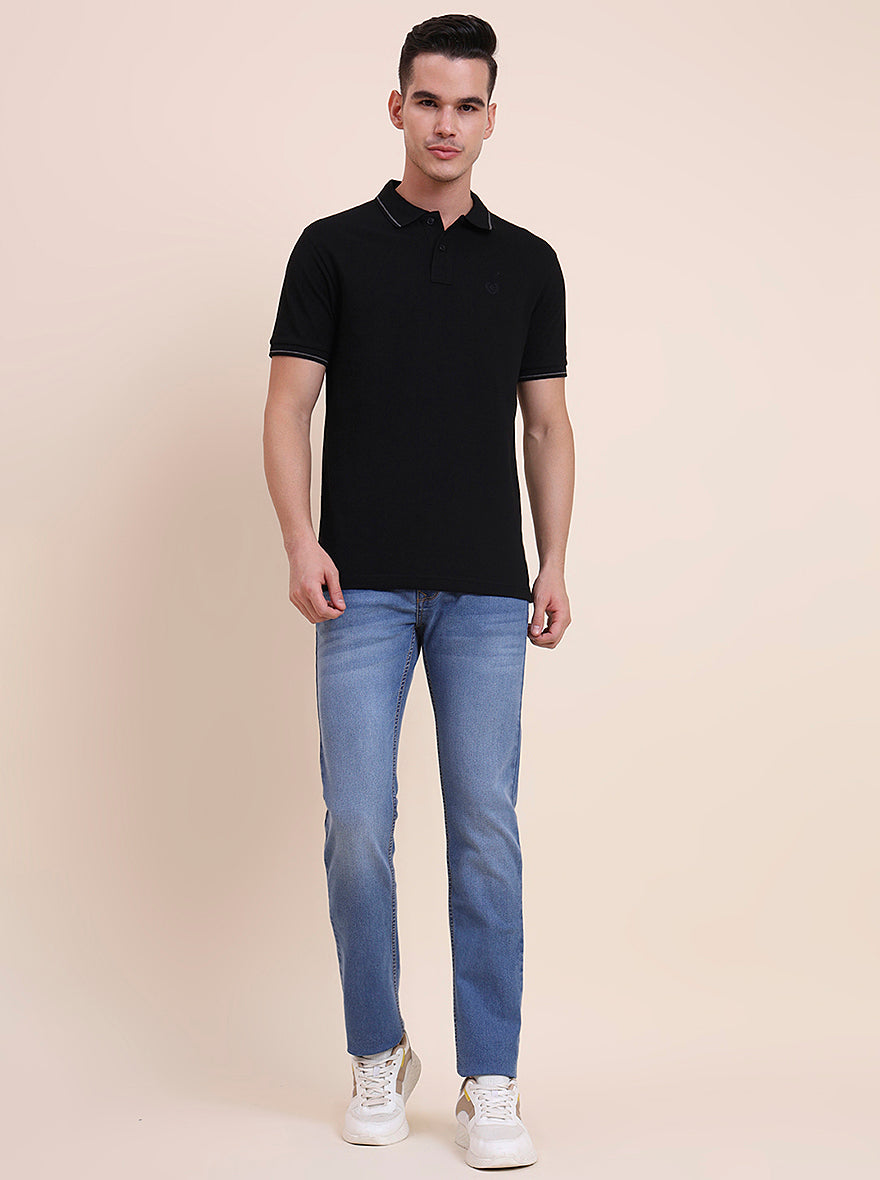 River Indigo Blue Solid Narrow Fit Jeans | Greenfibre