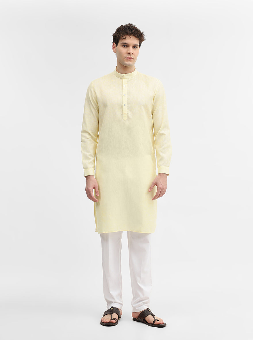 Yellow Solid Modi Kurta | JadeBlue