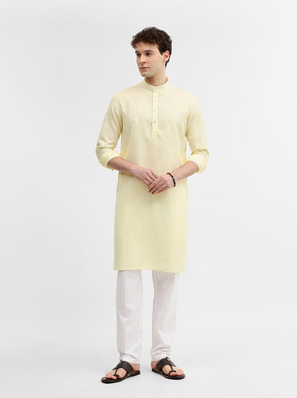 Yellow Solid Modi Kurta | JadeBlue