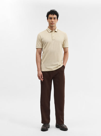 Fawn Printed Slim Fit Polo T-Shirt | JadeBlue