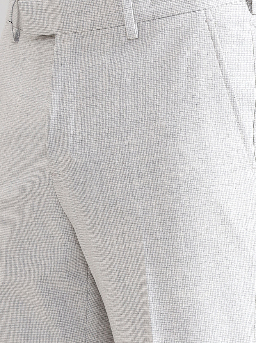 Light Grey Solid Slim Fit Formal Trouser | JadeBlue Youth