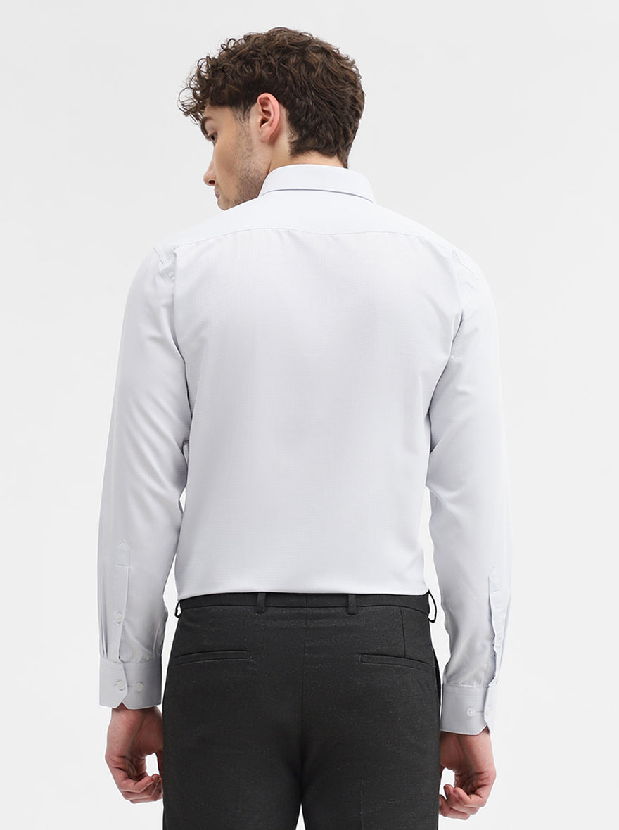 Light Grey Solid Regular Fit Formal Shirt | Greenfibre