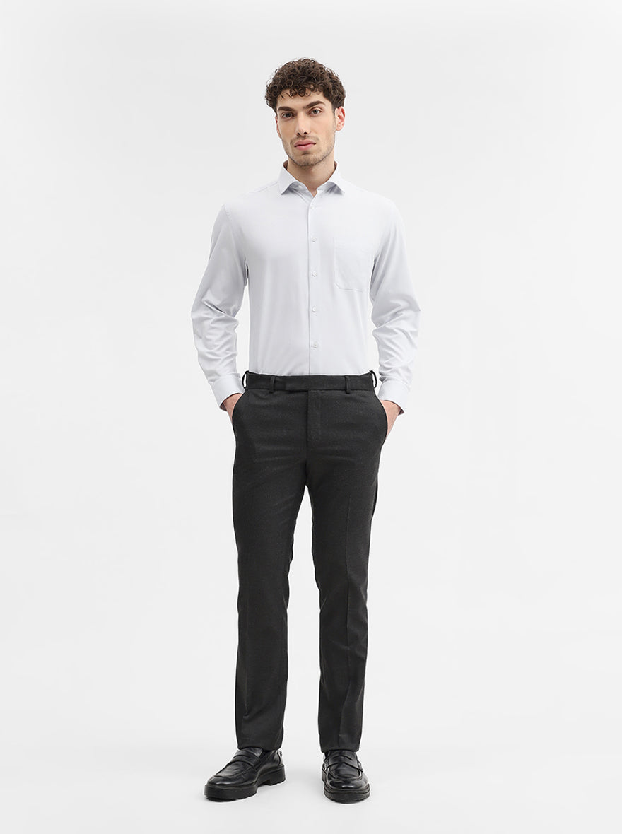 Light Grey Solid Regular Fit Formal Shirt | Greenfibre