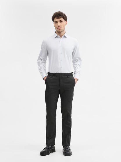 Light Grey Solid Regular Fit Formal Shirt | Greenfibre