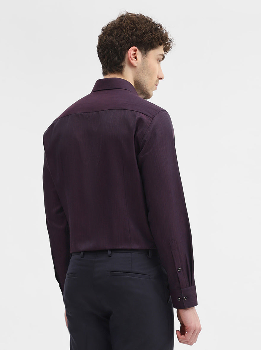Dark Wine Solid Slim Fit Party Wear Shirt | Greenfibre