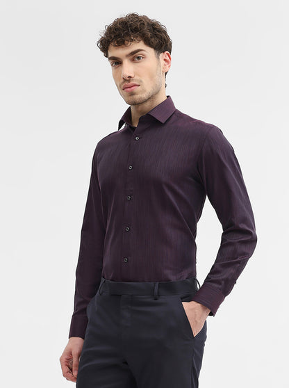 Dark Wine Solid Slim Fit Party Wear Shirt | Greenfibre