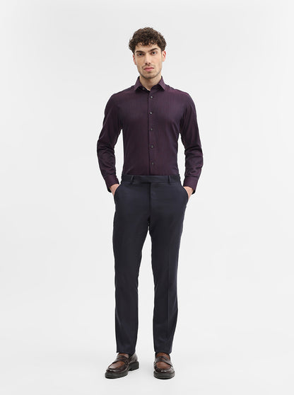 Dark Wine Solid Slim Fit Party Wear Shirt | Greenfibre