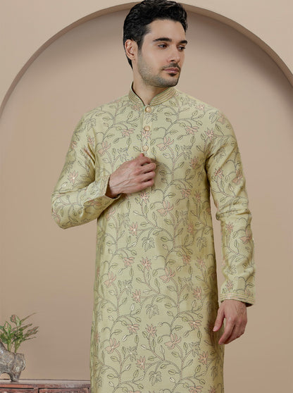 Mint Green Printed Kurta Pajama | Virasana