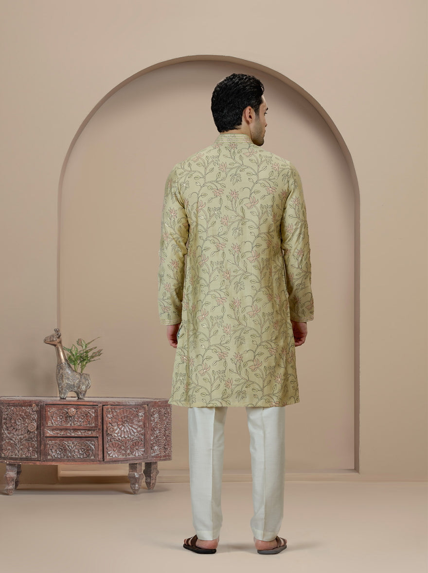 Mint Green Printed Kurta Pajama | Virasana