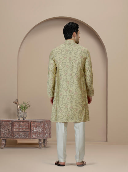 Mint Green Printed Kurta Pajama | Virasana