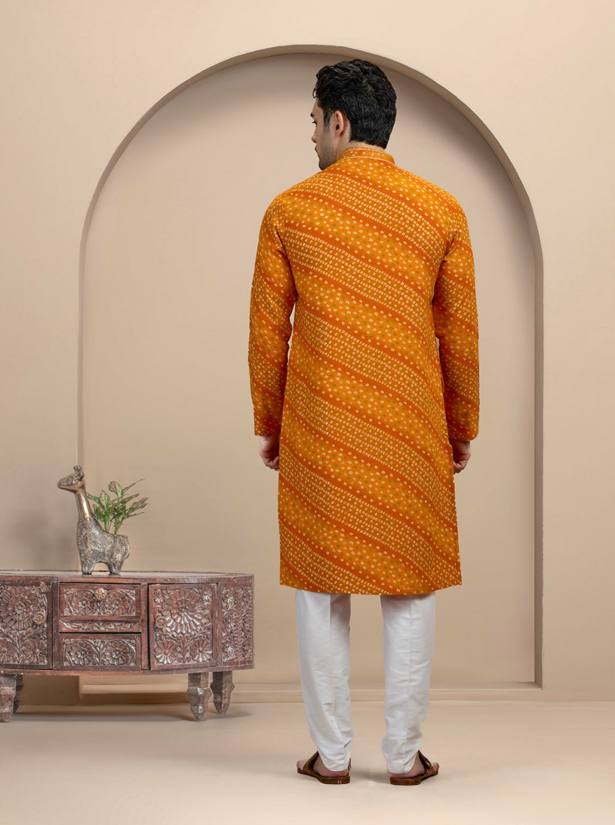 Yellow Printed Kurta Pajama | Virasana