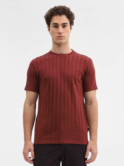 Rust Striped Slim Fit T-Shirt | JadeBlue
