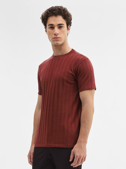 Rust Striped Slim Fit T-Shirt | JadeBlue