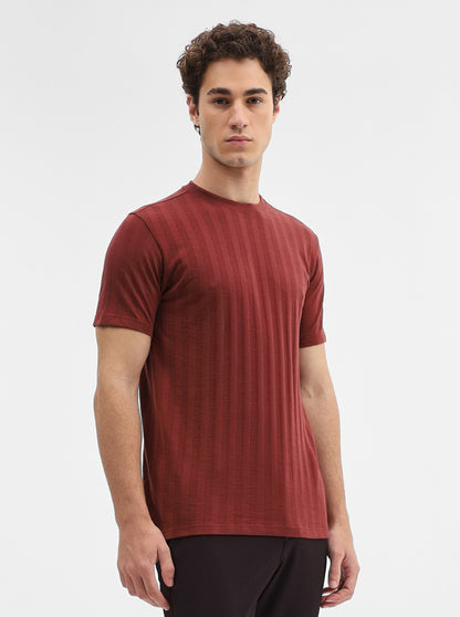 Rust Striped Slim Fit T-Shirt | JadeBlue