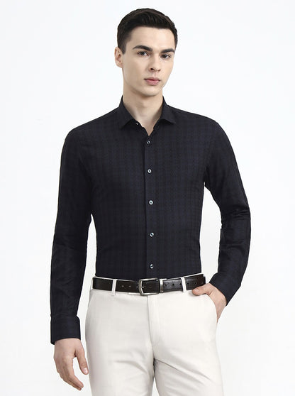 Black & Green Printed Slim Fit Party Wear Shirt | Wyre