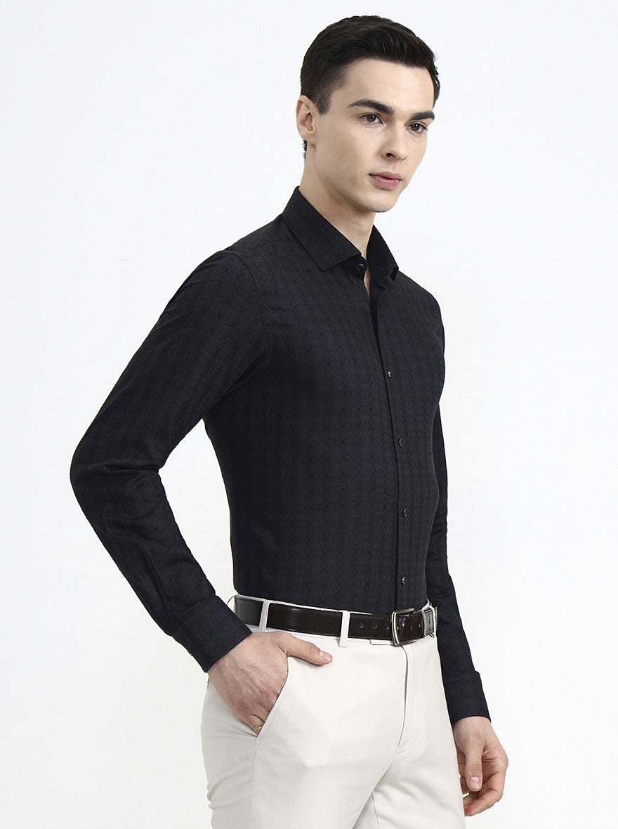 Black & Green Printed Slim Fit Party Wear Shirt | Wyre