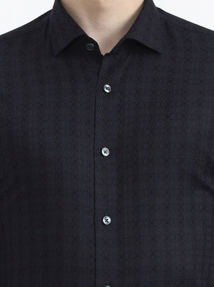 Black & Green Printed Slim Fit Party Wear Shirt | Wyre