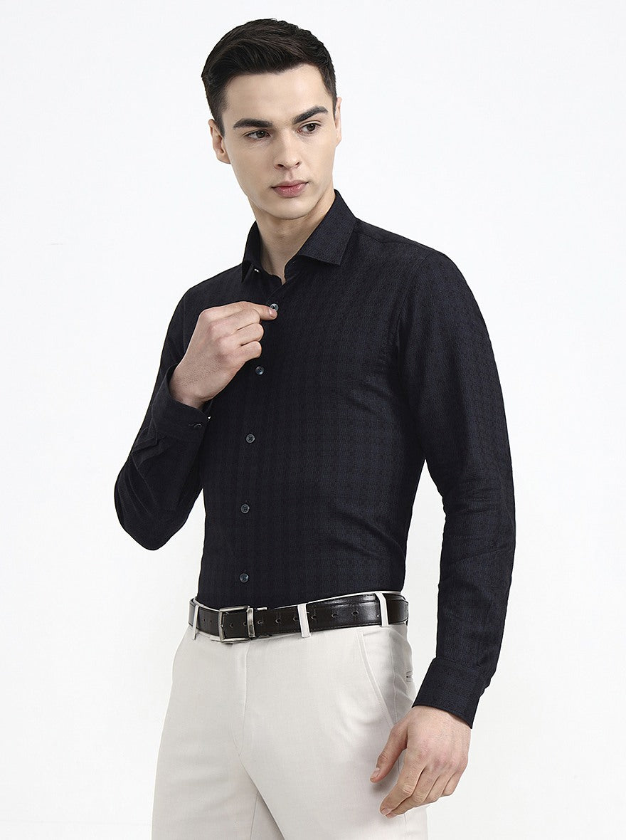 Black & Green Printed Slim Fit Party Wear Shirt | Wyre
