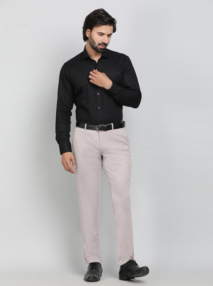 Black Printed Slim Fit Formal Shirt | Metal