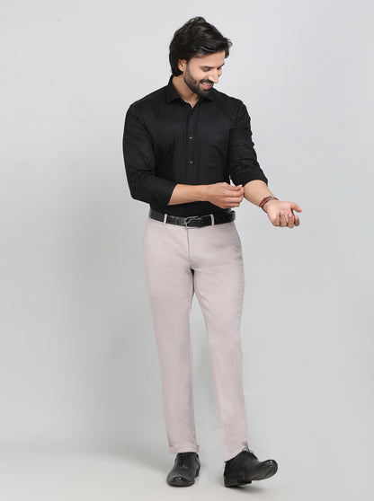 Black Printed Slim Fit Formal Shirt | Metal