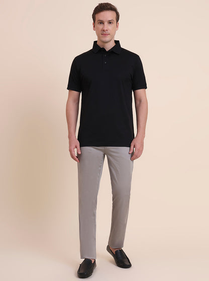 Black Striped Regular Fit Polo T-Shirt | JadeBlue