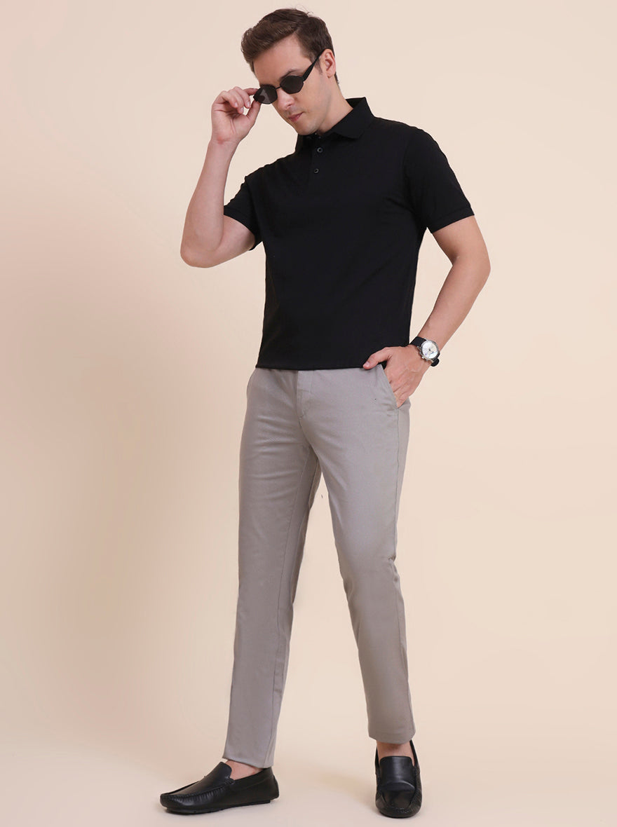Black Striped Regular Fit Polo T-Shirt | JadeBlue