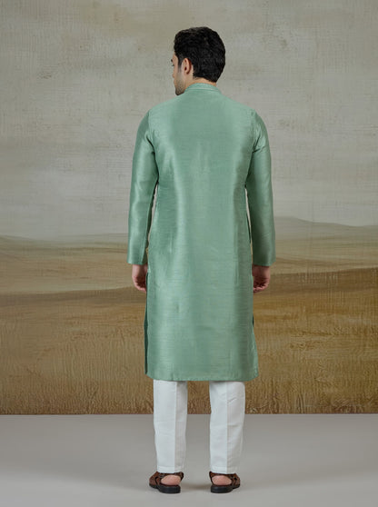 Pista Green Embroidered Kurta Pajama | Virasana