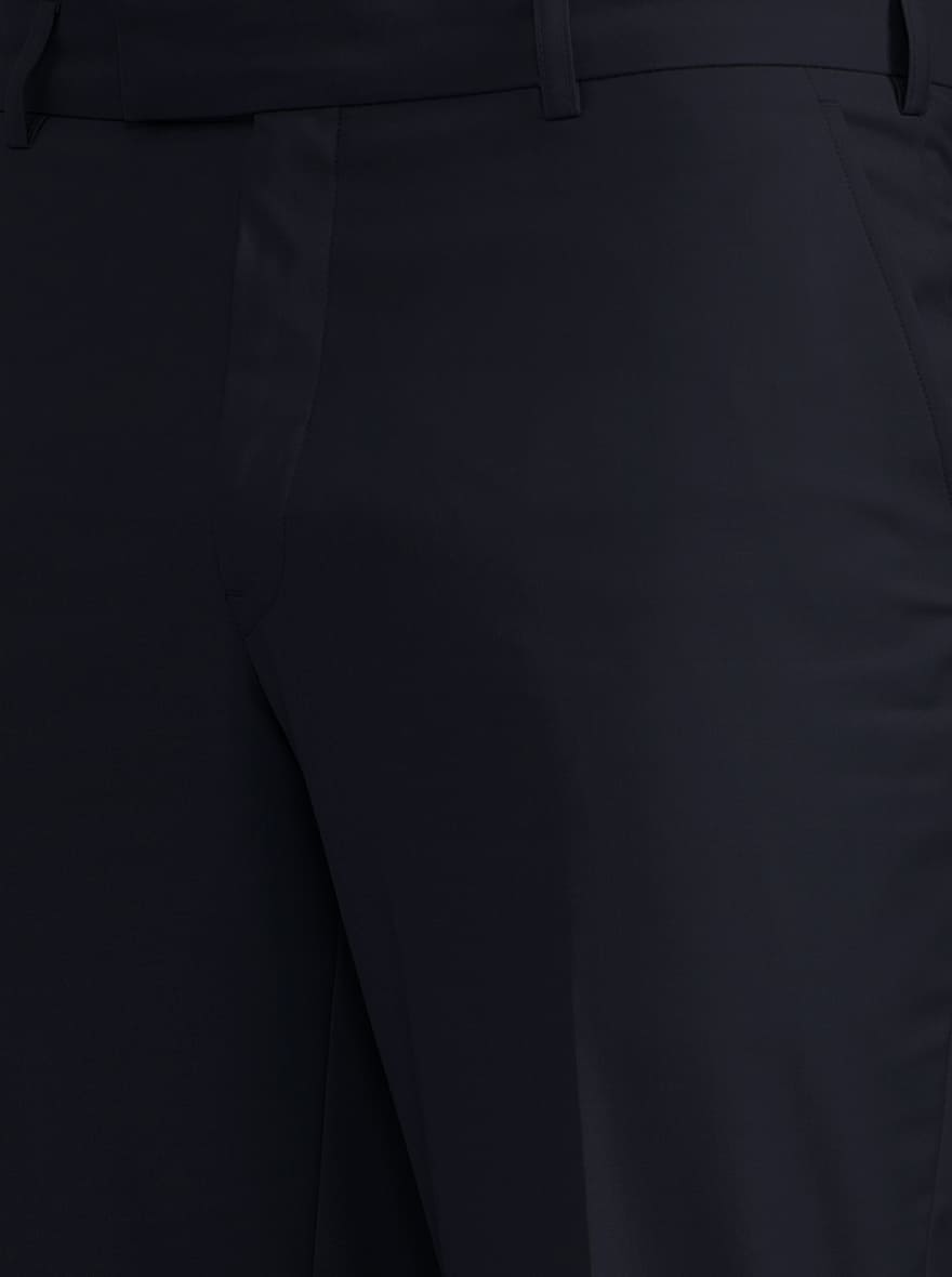 Blue Solid Regular Fit Formal Trouser | JadeBlue