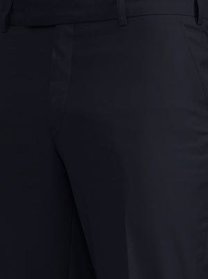 Blue Solid Regular Fit Formal Trouser | JadeBlue