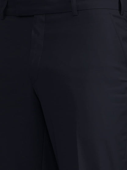 Blue Solid Regular Fit Formal Trouser | JadeBlue