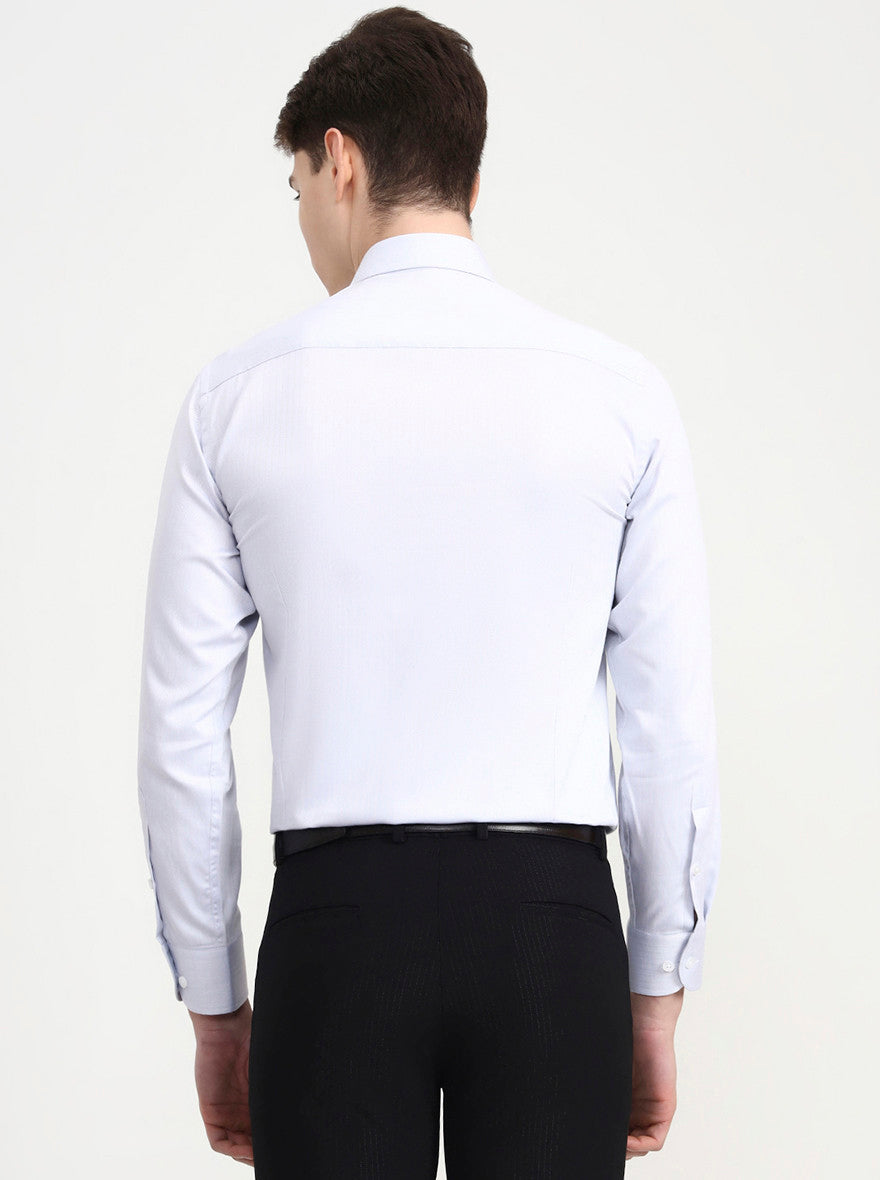 Grey Solid Slim Fit Formal Shirt | Metal