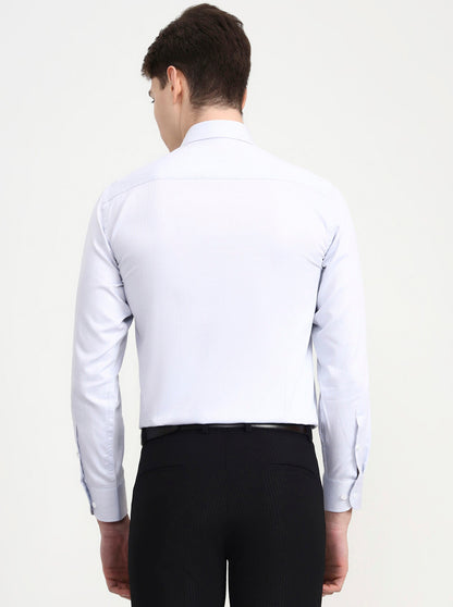 Grey Solid Slim Fit Formal Shirt | Metal