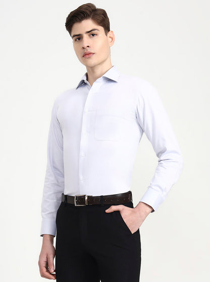 Grey Solid Slim Fit Formal Shirt | Metal