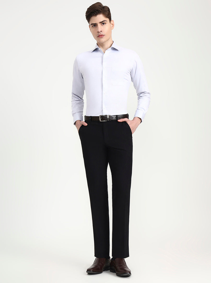 Grey Solid Slim Fit Formal Shirt | Metal