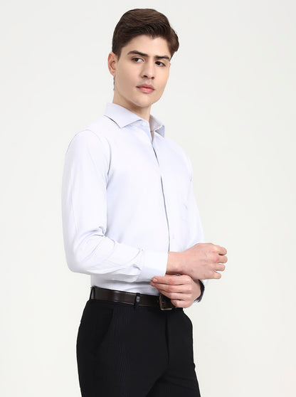 Grey Solid Slim Fit Formal Shirt | Metal