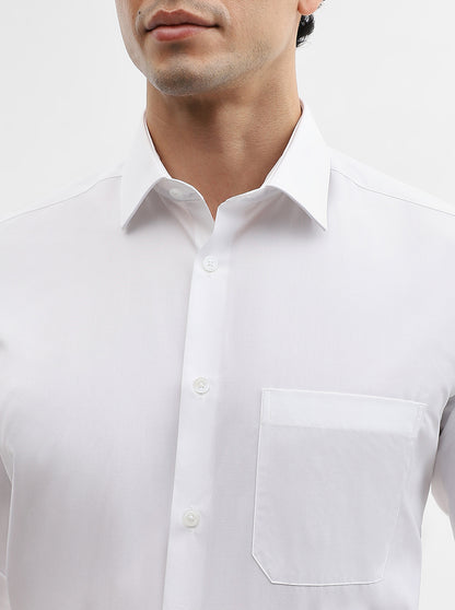 White Solid Regular Fit Formal Shirt | JadeBlue