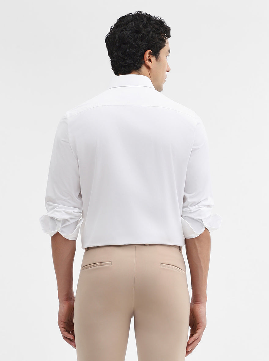 White Solid Regular Fit Formal Shirt | JadeBlue