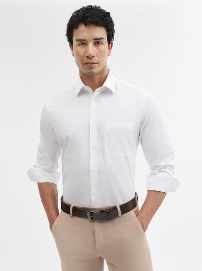 White Solid Regular Fit Formal Shirt | JadeBlue