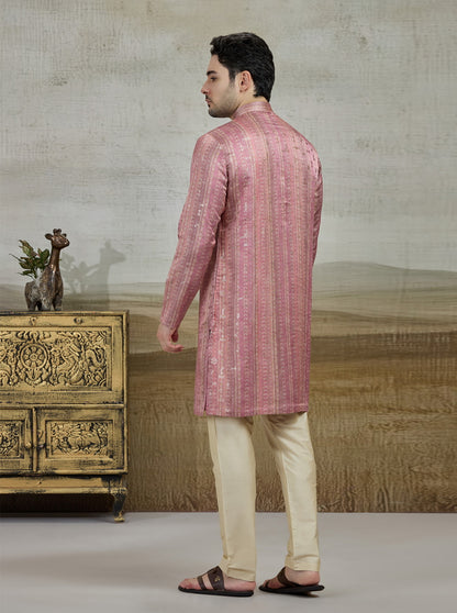 Onion & Beige Printed Kurta Pajama | TULA