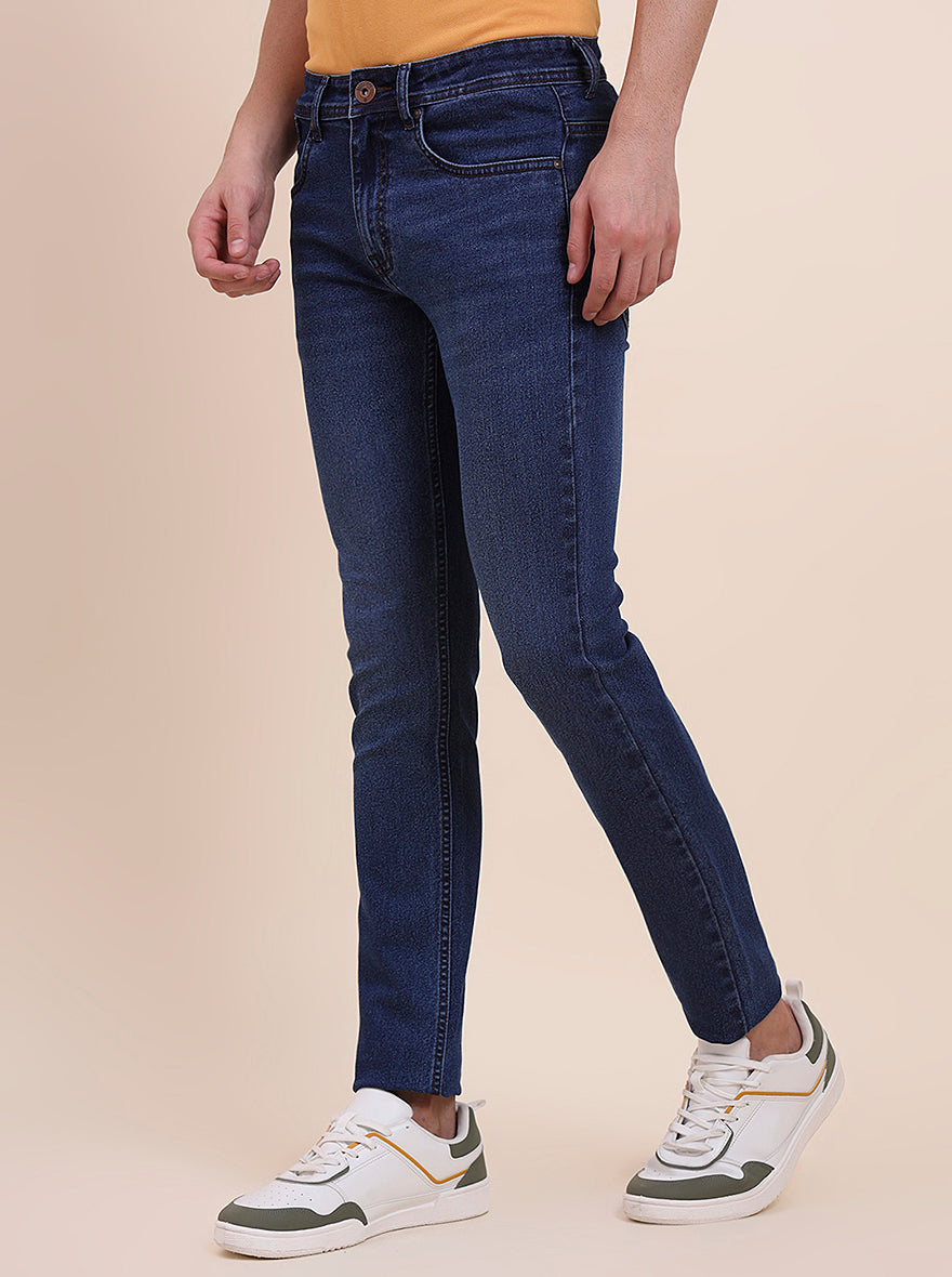 Light Indigo Solid Narrow Fit Jeans | Greenfibre