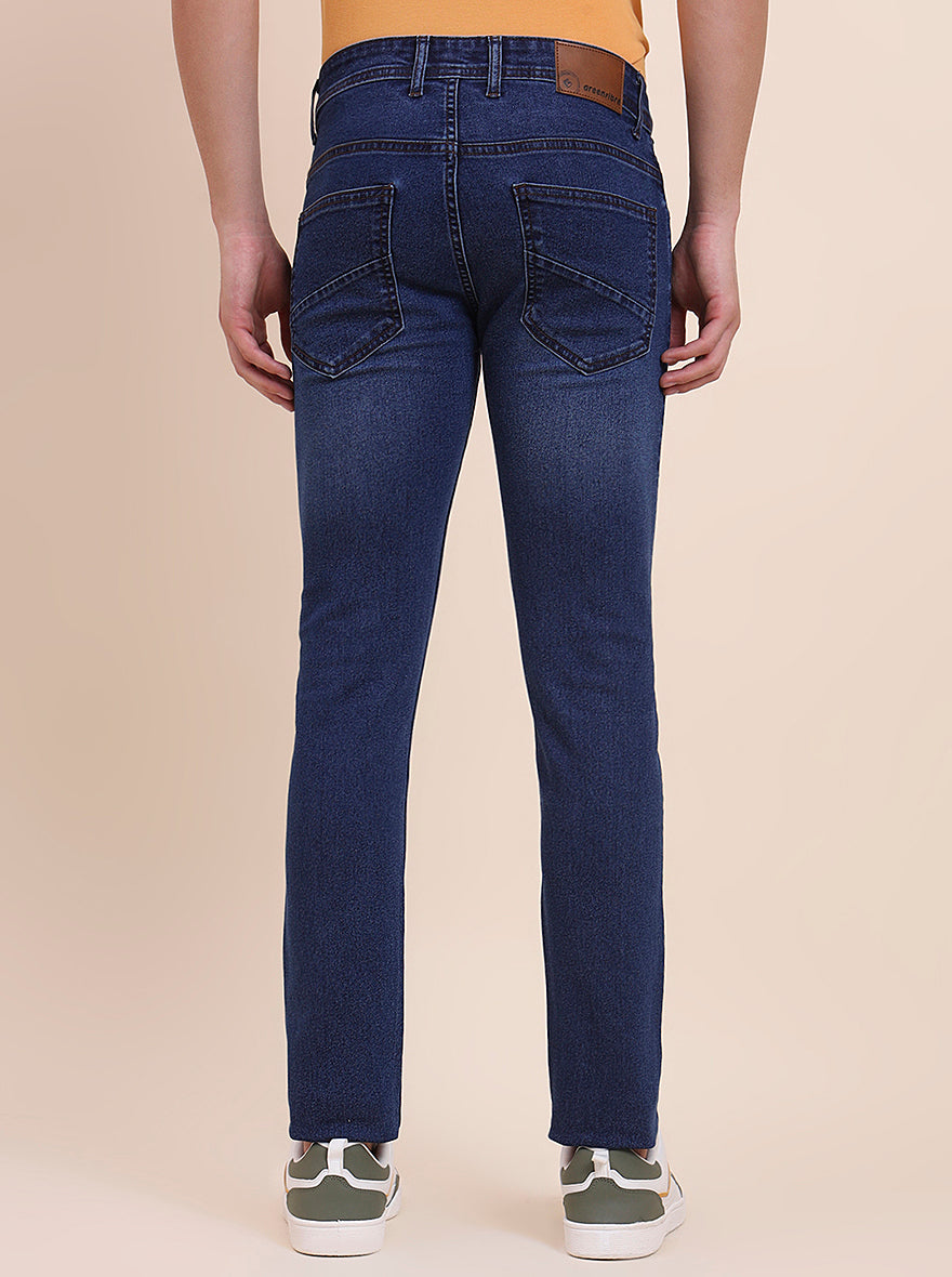 Light Indigo Solid Narrow Fit Jeans | Greenfibre