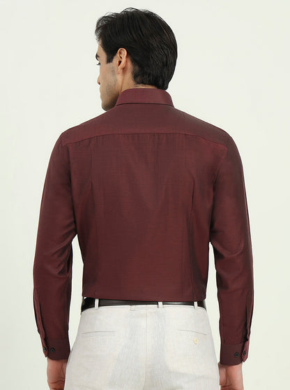 Maroon Solid Slim Fit Party Wear Shirt | Greenfibre