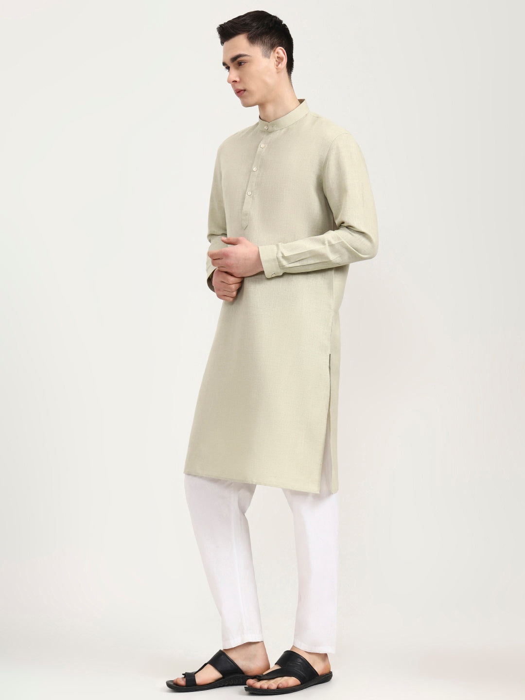 Pista Solid Modi Kurta - JadeBlue - Poly Viscose - Regular Fit Modi ...