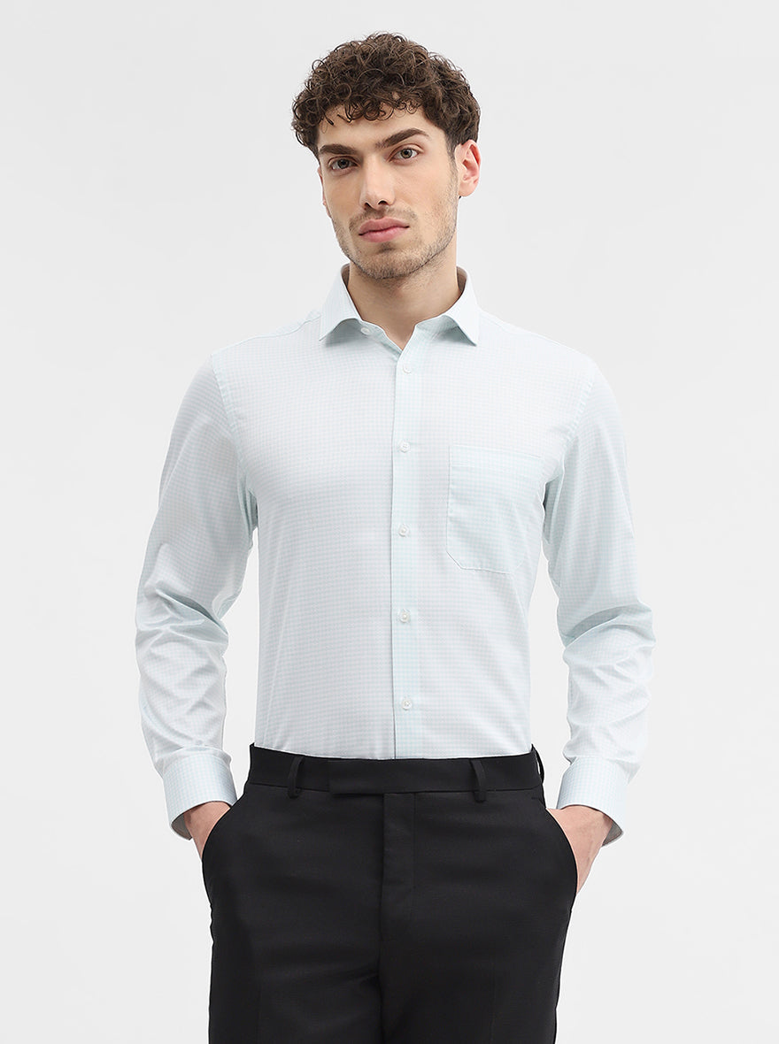 Green Solid Slim Fit Formal Shirt | Greenfibre