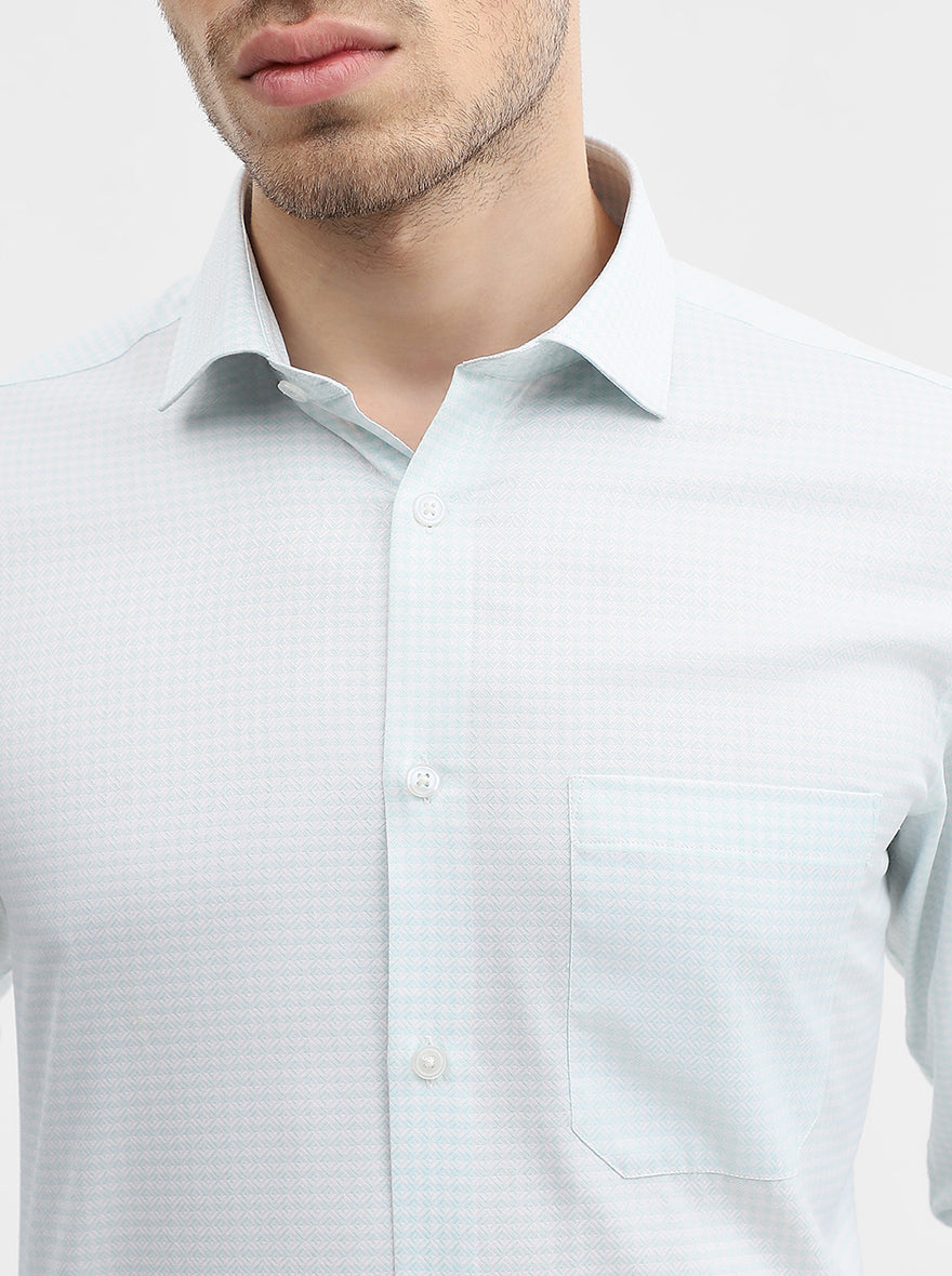 Green Solid Slim Fit Formal Shirt | Greenfibre