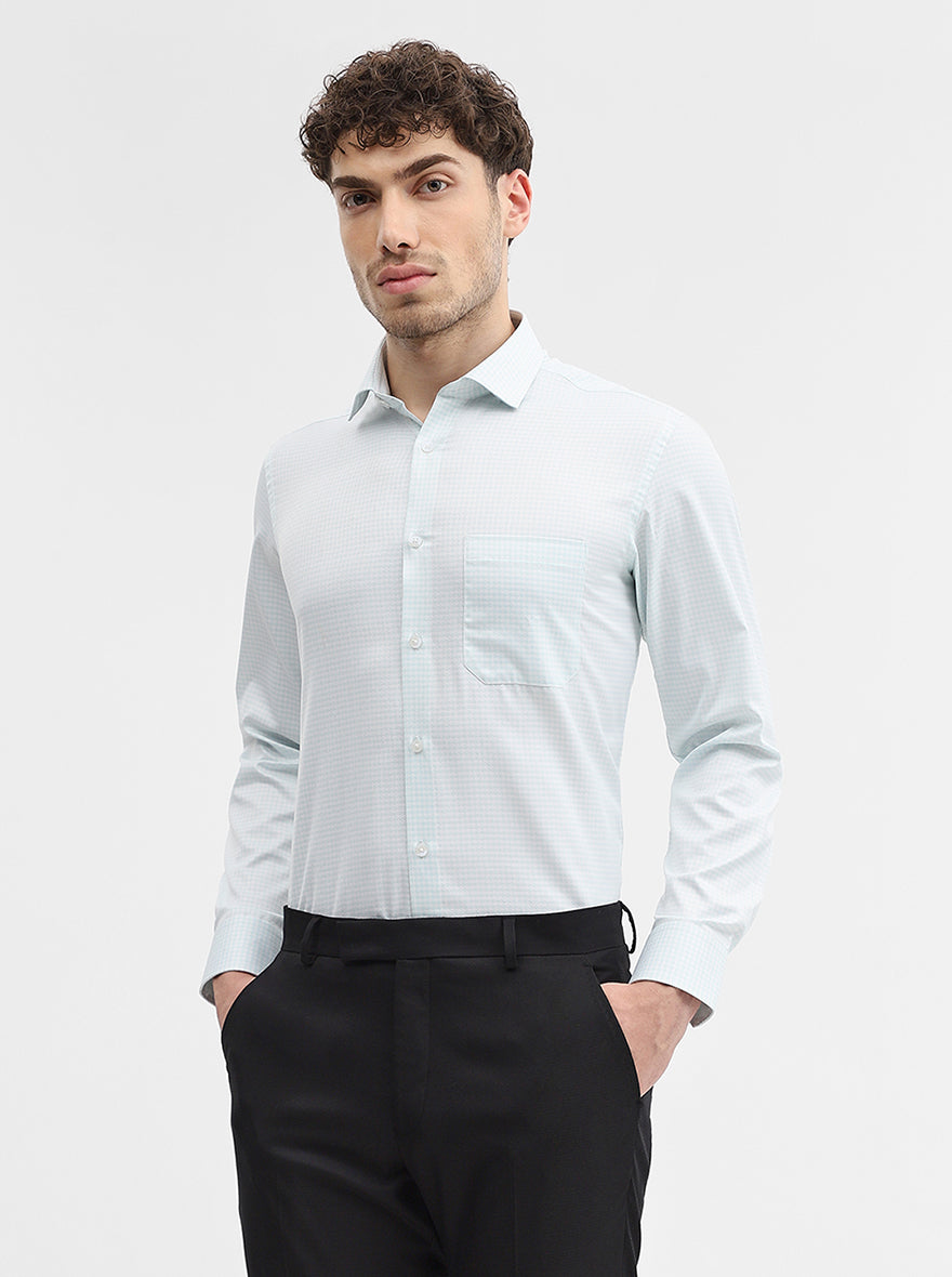 Green Solid Slim Fit Formal Shirt | Greenfibre