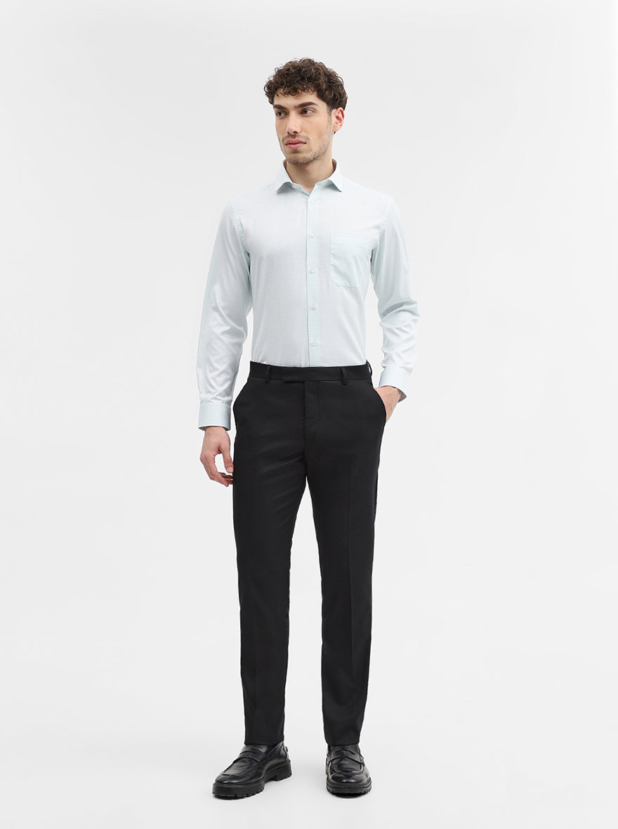 Green Solid Slim Fit Formal Shirt | Greenfibre